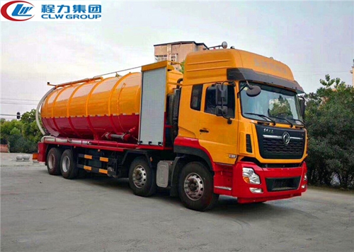 国六东风天龙32方清洗吸污车